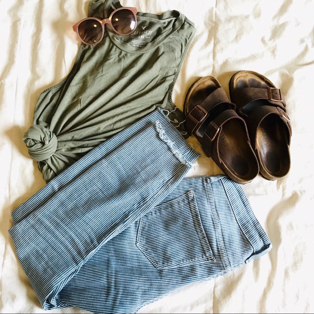 Old Navy Rockstar High Rise Striped Skinny Jeans